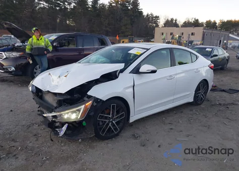 2019 Hyundai Elantra Sport из США, поврежденный, VIN KMHD04LB6KU835954